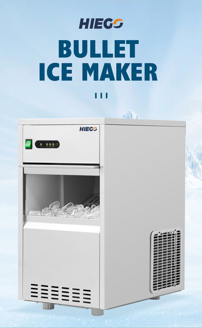 Minimáquina de gelo para pepitas comercial 25kg/24h R134a Máquina de fazer gelo em bala 2