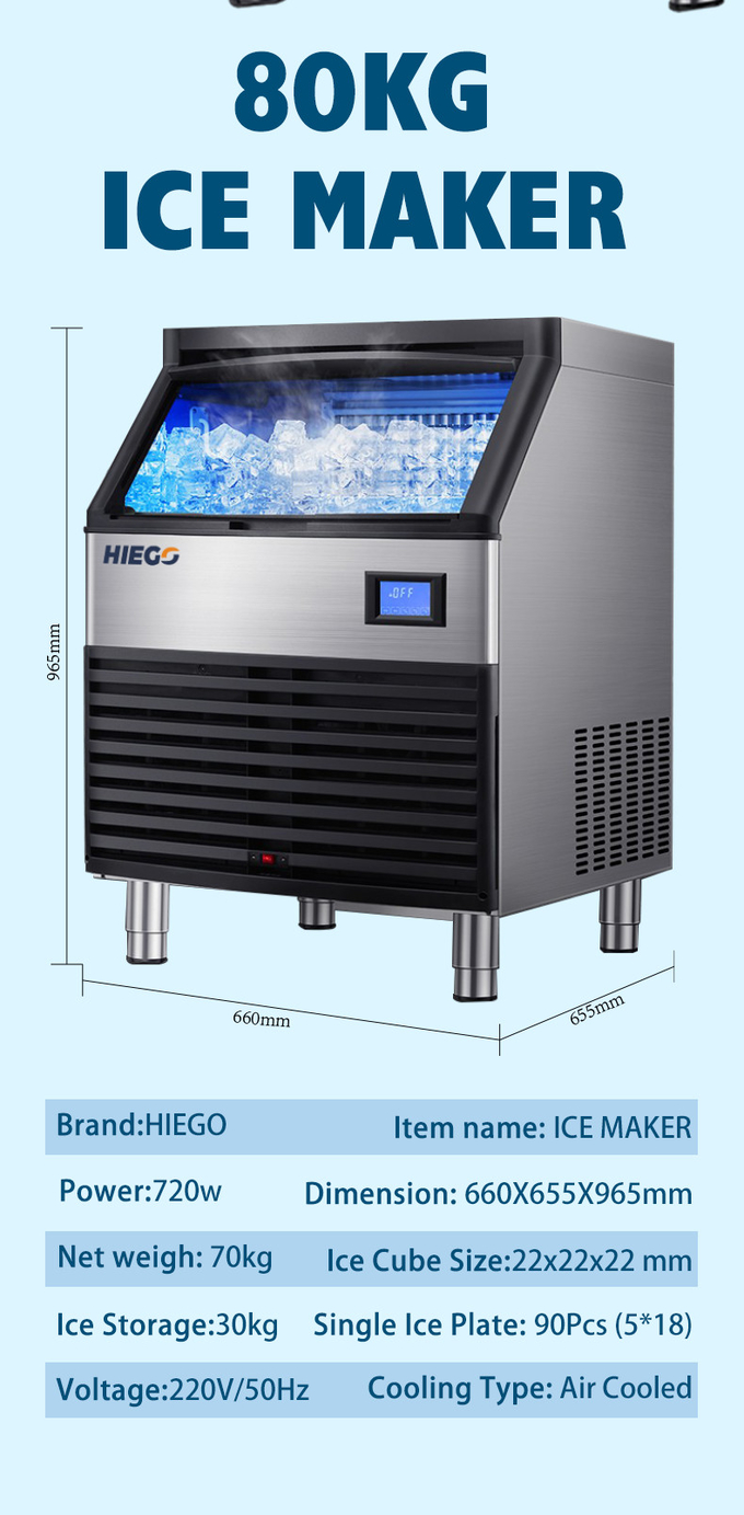Máquina automática de bloco de gelo em aço inoxidável ABS para loja de bebidas 7