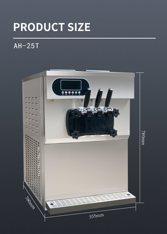 Máquina de Sorvete Comercial 58 L/H A Geladeira Italiana Glace Refrigerada a Ar 9