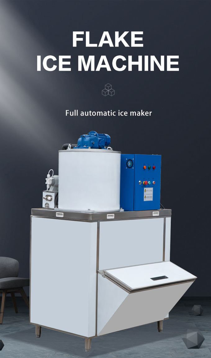 Máquina de gelo em flocos de água do mar 300kg/24h comercial em aço inoxidável congelado fabricante de cone de neve 0